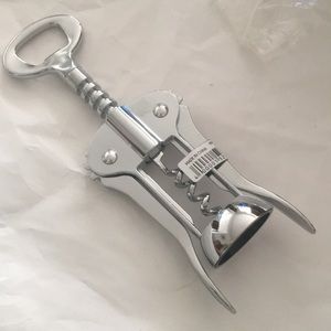 Trudeau Wing Corkscrew Wine and Beer Bottle Opener • Premium Quality • Chrome